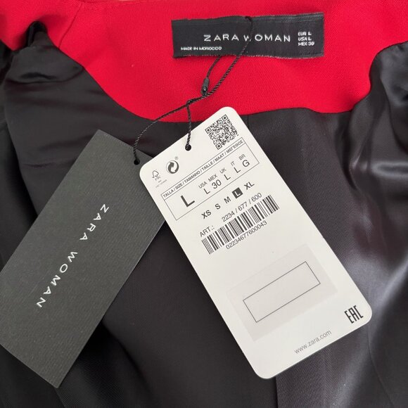 ZARA GORGEOUS RED COAT WITH BEAUTIFUL RUFFLED SLEEVES, Z. L, NWT - Picture 12 of 13